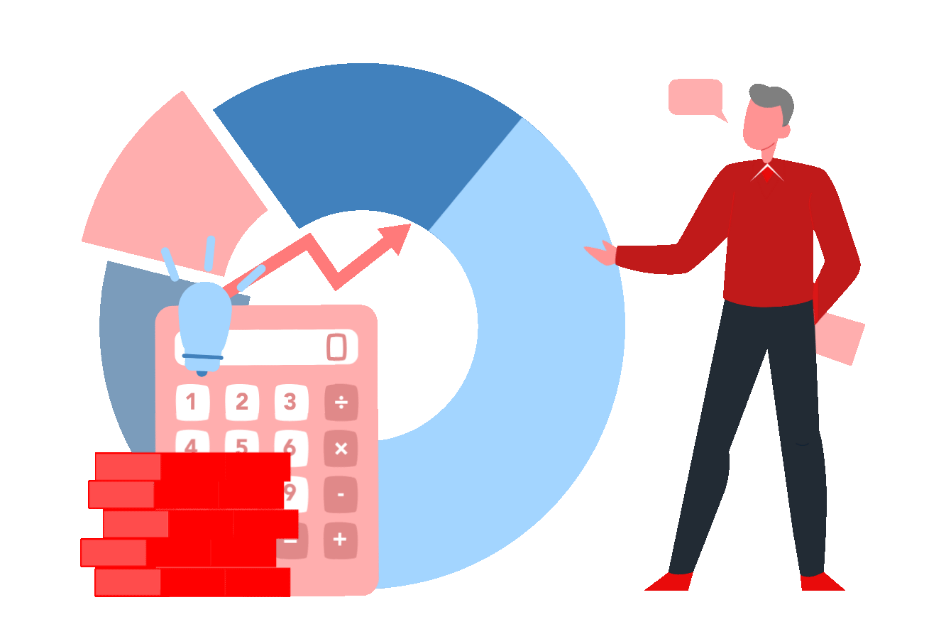 Boy showing business graph PNG pour l'analyse de votre bien